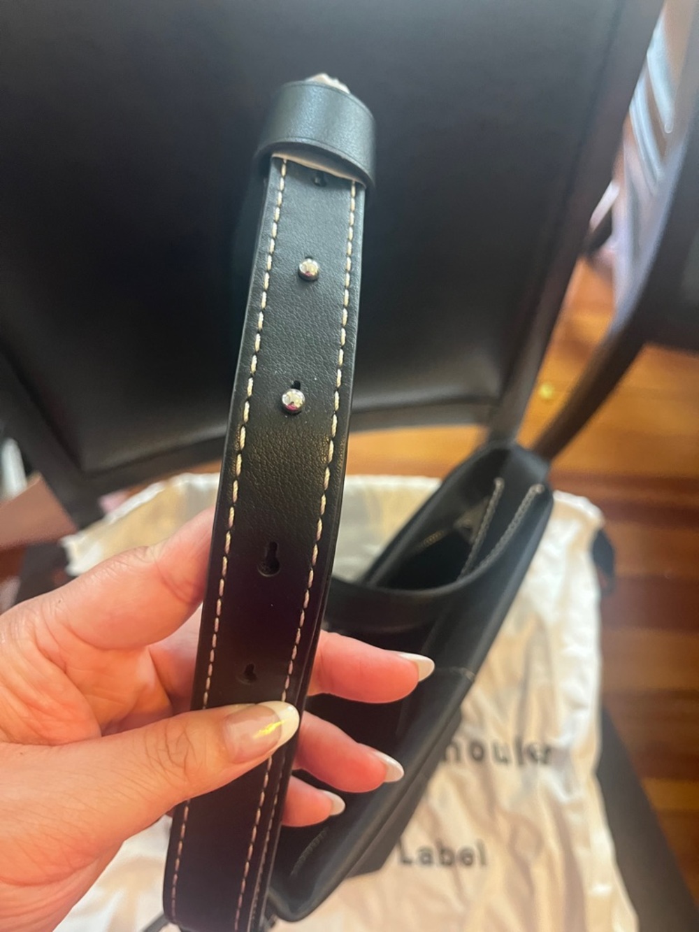 Proenza Schouler Black Leather Bucket Shoulder Bag with Contrast Stitching - Picture 5 of 14